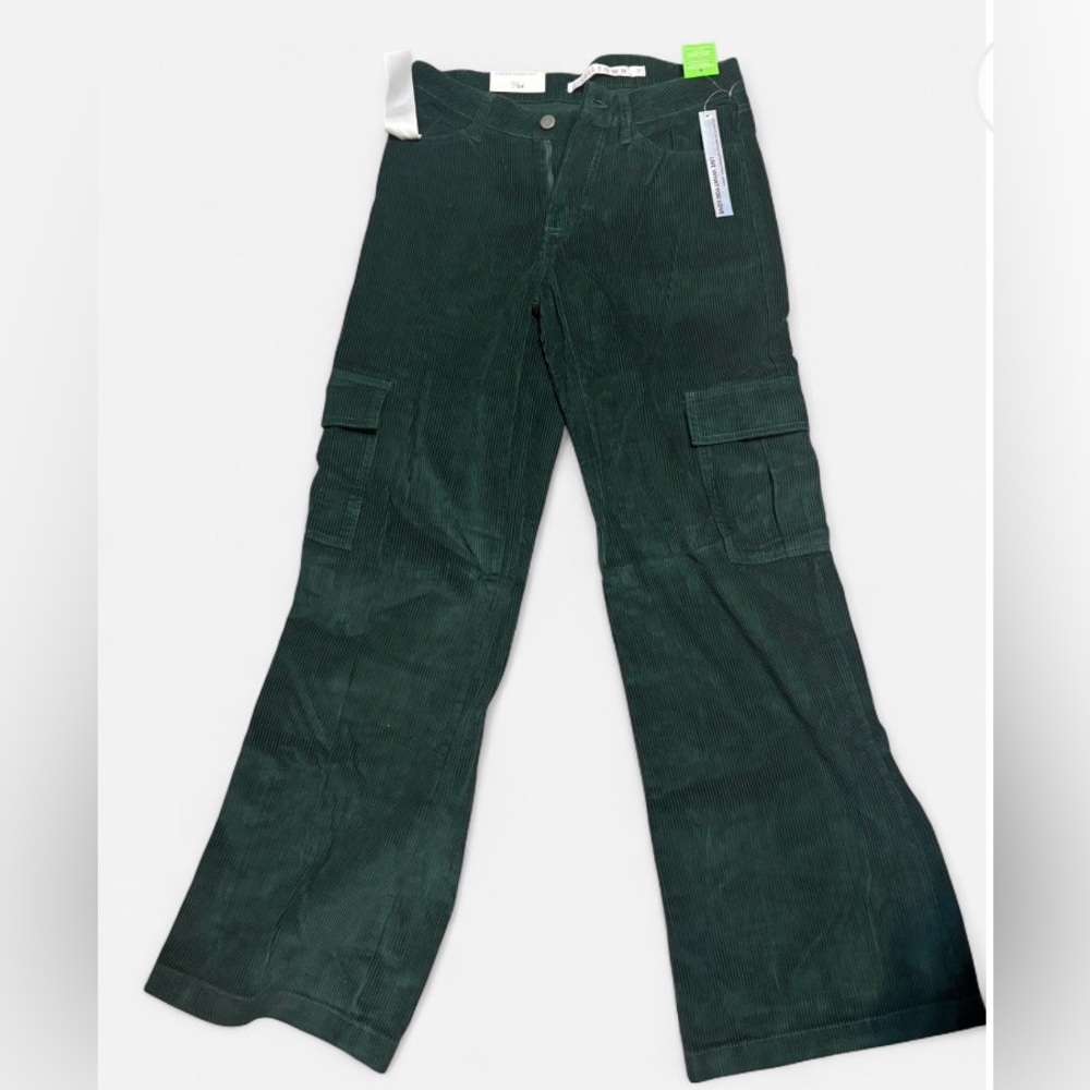 Dark Green Corduroy Cargo Pants